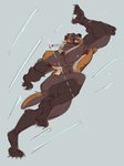 5_fingers 5_toes abs anthro armpit_hair barazoku beard biceps big_muscles biped black_nose body_hair brown_armpit_hair brown_beard brown_body brown_facial_hair brown_fur brown_hair chest_hair chest_tuft claws dog_tags dog_tags_only facial_hair fangs feet finger_claws fingers fur hair humanoid_hands male male_anthro motion_lines multicolored_body multicolored_fur muscular muscular_anthro muscular_male nipples nude nude_anthro nude_male open_mouth pecs pink_nipples pink_tongue raised_arm running sharp_teeth simple_background solo tail teeth three-quarter_view toe_claws toes tongue tuft whisker_spots white_body white_fur yellow_body yellow_fur oldshep logan_kushner gulonine mammal mustelid musteline wolverine colored_sketch digital_drawing_(artwork) digital_media_(artwork) full-length_portrait hi_res portrait sketch