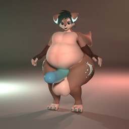 anthro balls balls_expansion belly belly_rub big_balls big_butt big_penis black_nose blue_eyes blue_hair blue_penis brown_body brown_fur butt butt_expansion clothing erection expansion feet fingers fist floppy_ears fluffy fluffy_tail fur genital_expansion genitals growth hair huge_balls huge_penis humanoid_genitalia humanoid_penis hyper hyper_balls hyper_genitalia hyper_penis legwear male markings moon_(marking) nude overweight overweight_anthro overweight_male paws penis penis_expansion short_hair side_view simple_background solo spots standing tail tail_motion text thick_thighs thigh_highs toes shipui sam_yaeger canid canine canis domestic_dog mammal 1:1 2024 3d_(artwork) 3d_animation absurd_res animated digital_media_(artwork) hi_res no_sound short_playtime video