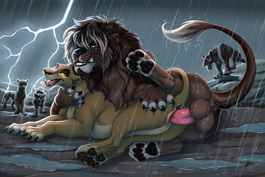 animal_genitalia animal_vulva anus balls butt claws duo eye_contact feet feline_genitalia feline_vulva female female_penetrated feral feral_on_feral feral_penetrated fur genitals hair hindpaw lightning_bolt looking_at_another male male/female male_penetrating male_penetrating_female open_mouth pawpads paws penetration penile penile_penetration penis raining sex tail tail_tuft teeth toes tuft vaginal vaginal_penetration vulva xtreme3246 disney the_lion_king tenebris_(zannh) zira_(the_lion_king) felid feline lion mammal pantherine digital_drawing_(artwork) digital_media_(artwork) hi_res