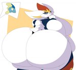 anthro back_rolls belly big_belly big_breasts big_butt bodily_fluids bottomwear bottomwear_down breasts butt clothed clothing cutaway duo female hand_on_belly hand_on_chin huge_breasts huge_butt huge_hips long_ears looking_at_another looking_back looking_back_at_another male narrowed_eyes obese obese_anthro obese_female offscreen_character overweight overweight_anthro overweight_female pants pants_down partially_clothed presenting presenting_hindquarters rear_view short_tail shy side_belly simple_background smile smug solo_focus sweat sweatdrop tail teasing thick_thighs three-quarter_view white_body wide_hips castdraws nintendo pokemon cinderace generation_8_pokemon inteleon pokemon_(species) 2020