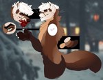 5_fingers anthro black_eyebrows blood blood_on_face blue_eyes bodily_fluids brown_body brown_fur brown_nose brown_pawpads brown_tail cheek_tuft chest_tuft claws color_swatch dark_arms dark_body dark_fur dark_legs dark_pawpads eye_shot eyebrows facial_tuft fangs fingers fur gore hair inner_ear_fluff licking light_body light_fur male multicolored_body multicolored_fur neck_tuft pawpads photo_background self_lick side_view smile solo tail tan_body tan_ears tan_face tan_fur tan_sclera teeth tongue tongue_out tuft whiskers white_claws white_ears white_face white_hair white_inner_ear_fluff sinisterheaven american_pine_marten gulonine mammal marten mustelid musteline pine_marten 2020 digital_media_(artwork) headshot_portrait hi_res model_sheet photography_(artwork) portrait three-quarter_portrait