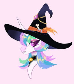 bangs blue_hair choker clothing costume female feral fur hair halloween_costume hat headgear headwear holidays horn jewelry magic_user multicolored_hair necklace solo white_body witch witch_hat fursalot friendship_is_magic halloween hasbro my_little_pony my_little_pony:_magic_princess mythology nightmare_night_celestia princess_celestia_(mlp) equid equine mammal mythological_creature mythological_equine unicorn digital_media_(artwork) hi_res