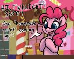 2014 atrolux blue_eyes dialogue digital_media_(artwork) earth_pony english_text equid equine female friendship_is_magic fur hair happy hasbro horse inside mammal my_little_pony pink_body pink_fur pink_hair pinkie_pie_(mlp) pony purple_body purple_fur solo text