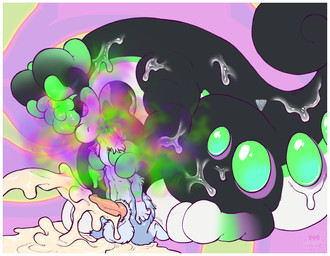 animal_genitalia animal_penis anthro balls big_balls big_penis bodily_fluids border breath_powers canine_genitalia canine_penis cum duo ejaculation erection excessive_cum excessive_genital_fluids forced fur genital_fluids genitals huge_balls huge_penis hypnosis hypnotic_eyes knot knotted_penis male male/male mind_control neck_bulge open_mouth penetration penis pherokinesis pheromone_breathing pheromones ringed_eyes slime tongue tongue_down_throat white_border farorenightclaw mythology nintendo pokemon iynize petrolgoo canid canine canis dragon generation_6_pokemon goodra mammal mythological_creature mythological_scalie pokemon_(species) scalie wolf digital_media_(artwork)