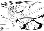 ambiguous_gender duo feral membrane_(anatomy) membranous_wings quadruped romantic romantic_couple simple_background white_background wings ryukyur european_mythology mythology dragon mythological_creature mythological_scalie scalie western_dragon 2009 black_and_white monochrome