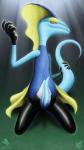 animal_genitalia anthro blue_body fingers genital_slit genitals half-closed_eyes long_tail looking_at_viewer male narrowed_eyes penis simple_background smile solo tail tapering_penis yellow_eyes reezythegarchomp nintendo pokemon generation_8_pokemon inteleon pokemon_(species) reptile scalie 2019 9:16 digital_media_(artwork) hi_res signature