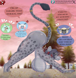 accessory acting_like_a_cat ahoge angry anthro ass_up athletic athletic_female bangs beard big_breasts black_body black_fur black_nose blonde_hair blue_body blue_eyes blue_hair blue_scales blurred_background bodily_fluids breasts butt casual_nudity claws cloud colored_nails countershade_face countershade_torso countershading cross-popping_vein dialogue ear_piercing ear_ring emanata eye_markings eye_scar facial_hair facial_scar fangs female flexible flower fur furgonomics glistening glistening_breasts glistening_butt glistening_nipples glistening_thighs grass grass_field green_hair grey_body grey_fur hair hanging_breasts happy highlights_(coloring) horn horn_accessory hornband huge_breasts inner_ear_fluff insignia light looking_at_viewer male markings mature_male morning motion_lines mountain nails nipple_piercing nipples nude nude_female object_in_mouth open_mouth outside piercing pink_nipples pink_nose plant red_hair ring_piercing sabertooth_(anatomy) scales scar short_hair sky smile sparkles spots spotted_markings stretching subscribestar_logo sun sunlight sunrise sweat sweaty_breasts sweaty_butt tail tail_accessory tailband talking_to_another tan_body tan_fur teeth text thick_thighs toe_claws tree tremble_spikes tuft twitter_handle twitter_logo wheat wheat_in_mouth white_hair wide_hips stylish_apollo heart_of_the_lands mythology subscribestar twitter ithaca_juneia roseland_mingwei xander_dorwin zenchi_hasagami bovid bovine canid canine canis clouded_leopard coyote dragon felid mammal mythological_creature mythological_scalie pantherine scalie true_buffalo water_buffalo english_text hi_res story story_in_description url