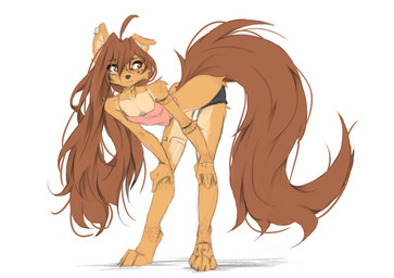 anthro biped breasts claws clothed clothed_anthro clothed_female clothing countershade_torso countershading feet female fingers front_view fur hair piercing simple_background solo standing tail tattoo toes tinygaypirate apogee_(tinygaypirate) canid canine canis domestic_dog mammal 2026 absurd_res digital_drawing_(artwork) digital_media_(artwork) hi_res