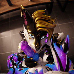 animal_genitalia animal_penis anthro anthro_on_anthro balls biped black_body black_fur blue_body blue_fur bodily_fluids canine_genitalia canine_penis claws clothing cum cum_drip cum_dripping_from_penis cum_on_penis depth_of_field dominant dripping duo erection first_person_view fur genital_fluids genitals golden_body grey_body grey_fur hair hand_on_penis inside kneeling kneeling_on_ground kneeling_oral_position knot leaking leaking_cum leaking_precum leaning_on_wall legwear licking locker_room looking_at_viewer male multicolored_body nude on_ground open_mouth oral orgasm paws penile penis penis_grab penis_lick pink_body pink_fur precum reflection sex size_difference slim slim_anthro slim_male slim_sub smile standing submissive submissive_male tail teasing tongue tongue_out white_body white_fur yellow_body yellow_fur dragonplayer godistheduck lupicane canid canine canis fox mammal rexouium 1:1 3d_(artwork) 4k absurd_res blender_(artwork) blender_cycles_(artwork) digital_media_(artwork) hi_res