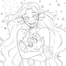 abuse ambiguous_feral ambiguous_gender asphyxiation blush bubble choker clothed clothed_humanoid clothing drowning duo excited female female_humanoid feral frill_(anatomy) hair happy heart_symbol holding_another hug imminent_death jewelry long_hair looking_at_another motion_lines necklace open_mouth open_smile pained_expression restrained smile split_form struggling suffering teeth underwater water young young_ambiguous young_feral yellowcottoncandy030 fluffy_pony aquatic fluffy_pony_(species) humanoid mammal merfolk 1:1 2025 black_and_white digital_media_(artwork) hi_res monochrome