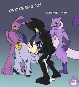 anthro anthro_on_anthro bodily_fluids claws clothing cum cum_in_mouth cum_in_vagina cum_inflation cum_inside cum_on_body cum_pool dangling dangling_arms dangling_legs dripping fellatio female fucked_silly genital_fluids genitals gloves goo_drip group group_sex handjob handwear humanoid_on_anthro inflation ink kerchief licking licking_lips male nipples oral pawpads paws penile penis sex spitroast thrusting tongue tongue_out toony vaginal hyperchibiabsol bendy_and_the_ink_machine glitch_productions kinktober kinktober_2025 nintendo pokemon the_amazing_digital_circus bendy_the_dancing_demon chibi_the_absol chrona_the_mewtwo jax_(tadc) absol demon generation_1_pokemon generation_3_pokemon humanoid ink_demon lagomorph legendary_pokemon leporid mammal mewtwo pokemon_(species) rabbit 2025 hi_res