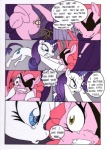 comic cutie_mark dialogue earth_pony english_text equid equine eye_patch eyewear female feral friendship_is_magic hasbro hi_res horn horse mammal mohawkrex my_little_pony mythological_creature mythological_equine mythology pinkie_pie_(mlp) pony quadruped rarity_(mlp) sitting tail text unicorn whysoseriouss