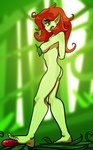 breasts butt feet female green_body green_skin hair humanoid_pointy_ears leaf looking_at_viewer not_furry nude pointy_ears red_hair side_view solo standing reathroch dc_comics dc_super_hero_girls poison_ivy_(dc_comics) humanoid hi_res