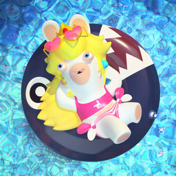 anthro arms_bent bikini blonde_hair blue_ear_piercing blue_eyes buckteeth clothed clothed_anthro clothed_female clothing crown ear_piercing eyewear eyewear_on_head featureless_feet feet female female_anthro flat_chested fully_clothed fully_clothed_anthro fully_clothed_female gem hair hand_pawpads hands_behind_head headgear heart_sunglasses inflatable inner_tube light logo_on_clothing long_ears long_hair multicolored_body open_mouth open_smile pawpads piercing pink_bikini pink_clothing pink_swimwear pool_tube relaxing ruby_(gem) smile solo sunglasses sunglasses_on_head swimming_pool swimwear tan_body tan_eyelids tan_inner_ear tan_pawpads tan_skin teeth two-piece_swimsuit two_tone_body water perrine_lozinguez mario_bros mario_plus_rabbids_kingdom_battle nintendo raving_rabbids rayman_(series) ubisoft rabbid_peach chain_chomp lagomorph mammal rabbid 1:1 2019 3d_(artwork) adobe_photoshop_(artwork) autodesk_maya_(artwork) crossover digital_media_(artwork) english_description hi_res lighting official_art shaded substance_painter_(artwork)