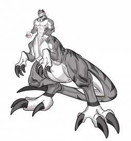 5_fingers big_claws big_muscles biped bipedal_taur claws countershade_torso countershading eyebrows finger_claws fingers grey_body long_claws looking_at_viewer male muscular nipples nude nude_taur pecs pink_claws pink_eyes pink_nose simple_background small_upper_body snaggle_tooth solo split_form standing toe_claws white_background white_body white_eyebrows hr7777 dinosaur mammal prehistoric_species reptile scalie taur 2023 digital_media_(artwork) hi_res shaded