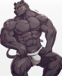 abs anthro barazoku biceps black_body black_fur blush fur male melanistic muscular muscular_anthro muscular_male nipples pecs solo uiokv knights_college theo_prinz_von_hirschreich felid mammal pantherine 2021 absurd_res hi_res