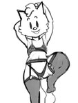 3_toes anthro areola_outline arm_tuft arms_bent bare_shoulders bent_leg biped bra camel_toe cheek_tuft clothed clothed_anthro clothed_female clothing curved_eyebrows elbow_tuft empty_eyes eyebrows facial_tuft feet female flat_chested front_view fur fur_tuft garter_belt garter_straps hand_above_head hand_behind_head happy head_tuft legwear lingerie looking_at_viewer navel open_mouth open_smile panties plantigrade pointy_ears pose prick_ears smile smiling_at_viewer solo stockings tail thick_thighs toes tuft underwear zambs admiral_wonderboat jen_(admiral_wonderboat) domestic_cat felid feline felis mammal 2025 3:4 black_and_white digital_drawing_(artwork) digital_media_(artwork) hi_res monochrome pinup portrait three-quarter_portrait