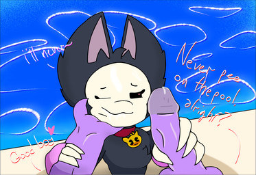 anthro armwear bodily_fluids clothing cum cum_on_face cumshot duo ejaculation fellatio femboy feminine first_person_view genital_fluids genitals jewelry male male/male necklace oral penile penis pool pov_blowjob pov_handjob pov_hands sex brawl_stars supercell_(company) kit_(brawl_stars) pierce_(brawl_stars) dinosaur felid feline mammal prehistoric_species reptile scalie