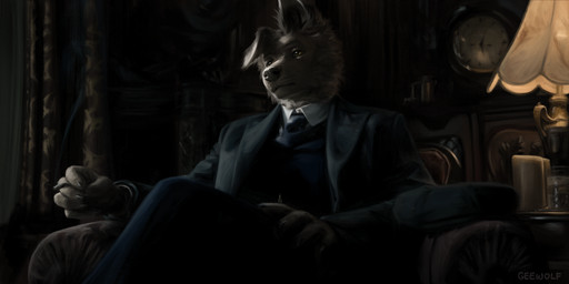 accessory anthro armchair brown_body brown_fur chair cigarette clock clothing curtains floppy_ears formal_wear fur furniture holding_cigarette holding_object inside lamp male necktie on_chair one_ear_up shirt sitting sitting_on_chair smoke solo suit_jacket topwear geewolf peaky_blinders border_collie canid canine canis collie domestic_dog herding_dog mammal pastoral_dog sheepdog 2026 2:1 hi_res signature