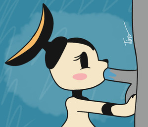 blush bodily_fluids cum cum_in_mouth cum_in_throat cum_inside cum_on_face duo ejaculation faceless_character faceless_male fellatio female genital_fluids genitals heart_symbol male male/female multicolored_body oral penile satisfied_look sex simple_background two_tone_body timtamaruff ele_chan eleking alien kaiju monster animated