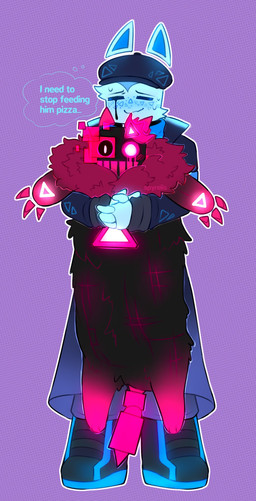 3_fingers 3_toes alternate_species ambiguous_gender biped black_body black_fur blue_body blue_clothing blue_fur blue_jacket blue_scarf blue_topwear bodily_fluids boots clothed clothing daww feet feral feralized fingers floating_ears footwear fully_clothed fur furrification glowing glowing_body gradient_fur hat headgear headwear holding_cat hug jacket male multicolored_body multicolored_fur official_alternate_costume paws purple_background quadruped red_body red_fur scarf shoes simple_background slightly_chubby slightly_chubby_feral sweat tail thought_bubble toes topwear two_tone_body two_tone_fur spyrelis forsaken_(roblox) just_shapes_and_beats roblox blixer_(jsab) elliot_(forsaken) john_doe_(forsaken) sad_cube animal_humanoid domestic_cat felid feline felis humanoid mammal robloxian unknown_species hi_res