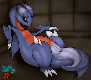 anus bodily_fluids claws female feral flat_chested genital_fluids genitals nude presenting presenting_vulva solo tail vaginal_fluids vulva the_crab_mage mythology nintendo pokemon dragon gabite generation_4_pokemon mythological_creature mythological_scalie pokemon_(species) scalie