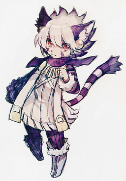 anthro female simple_background solo white_background unknown_artist cyberconnect2 little_tail_bronx solatorobo elh_melizee domestic_cat felid feline felineko felis mammal hi_res source_request