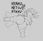 accessory anthro big_butt bubble_butt butt hachimaki headband huge_butt kick male nude open_mouth rear_view short_tail smile solo tail tongue bitfly halo_(series) microsoft xbox_game_studios kiggy alien kig-yar ruuhtian_(kig-yar) scalie 2023 hi_res monochrome