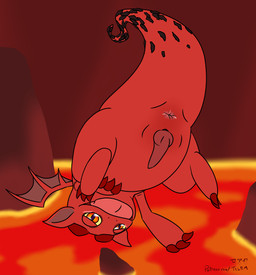 anthro genitals male penis solo telem monster_train hellhorned imp absurd_res hi_res