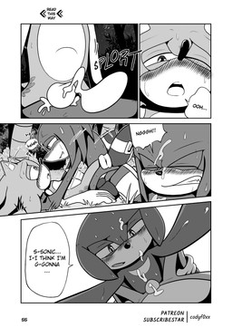 anal anal_penetration angel_island animal_genitalia animal_penis blush blush_lines bodily_fluids clothed clothing cum cum_in_ass cum_inside cum_on_face cumshot echidna_penis ejaculation footwear forest genital_fluids genitals male male/male manga_style open_mouth partially_clothed penetration penis plant shoes text tree codyf0xx sega sonic_the_hedgehog_(series) knuckles_the_echidna echidna eulipotyphlan hedgehog mammal monotreme absurd_res comic english_text greyscale hi_res monochrome