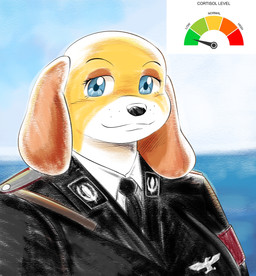 anthro bald blue_eyes clothing nazi_armband nazi_uniform ss_insignia text uniform toonarscontent martha_speaks martha_lorraine canid canine canis domestic_dog mammal absurd_res english_text hi_res meme tagme