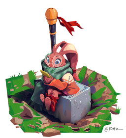 3_toes anthro barefoot big_pupils blue_eyes bottomwear brown_body brown_fur cellphone cheek_tuft clothing crater detailed_background electronics facial_tuft feet female female_anthro floppy_ears freckled_face freckles fur hammer_(weapon) hidden_mouth holding_object holding_phone leg_warmers legwear long_ears looking_at_object looking_down oversized_clothing oversized_weapon phone pose pupils scarf skirt smartphone solo sweater text tied_ears toes topwear tuft weapon young ruffu pepper_in_the_sandbox paddy_(ruffu) lagomorph leporid mammal rabbit artist_name colored detailed digital_drawing_(artwork) digital_media_(artwork) digital_painting_(artwork) painting_(artwork) shaded signature