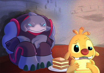 3_toes antennae_(anatomy) anthro armor biped black_clothing black_eyes blue_eyes buckteeth clothing dipstick_antennae duo feet food grey_body grey_skin holding_food holding_object holding_sandwich male multicolored_antennae open_mouth open_smile plate purple_tongue red_nose sandwich_(food) sitting smile teeth toes tongue uniform vambrace yellow_body yu_um0209 disney lilo_and_stitch gantu reuben_(lilo_and_stitch) alien alien_humanoid experiment_(lilo_and_stitch) humanoid 2025 digital_drawing_(artwork) digital_media_(artwork) hi_res