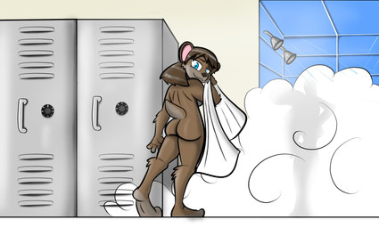 anthro bedroom_eyes breasts butt exposed female first_person_view looking_at_viewer mooning narrowed_eyes presenting presenting_hindquarters seductive shameless shower side_boob solo steam teasing teasing_viewer teasing_with_butt towel wet birbpan cassie_(birbpan) mammal mustelid otter hi_res