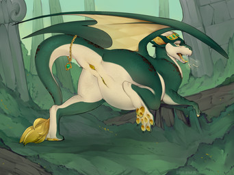 abdominal_bulge after_vore anus belly big_belly bone burp_cloud burping burping_up_bones burping_up_object butt digestion eyewear female female_pred feral genitals glasses humanoid_genitalia humanoid_genitalia_on_feral humanoid_vulva humanoid_vulva_on_feral jewelry looking_back nude open_mouth oral_vore raised_leg solo tail tongue tongue_out vore vulva wings hoshii_mew mythology dragon mythological_creature mythological_scalie scalie digital_media_(artwork) hi_res