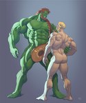 abs back_muscles beard biceps big_muscles big_nipples big_pecs blonde_hair blue_eyes braided_hair brown_hair butt convenient_censorship duo ear_piercing erect_nipples eye_contact facial_hair forearm_muscles green_body hair holding_partner human_on_humanoid humanoid_pointy_ears interspecies intimate larger_humanoid larger_male long_hair looking_at_another lute male male/male muscular muscular_calves muscular_human muscular_humanoid muscular_male musical_instrument navel nipples nude obliques pecs piercing plucked_string_instrument pointy_ears quads romantic romantic_couple serratus sideburns size_difference smaller_human smaller_male string_instrument tusks ukulele love_sushi boz_(theorcbard) human humanoid mammal orc absurd_res hi_res signature