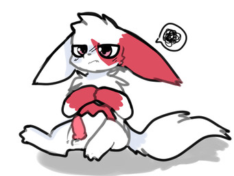 3_toes animal_genitalia erection feet fluffy fur genitals grumpy long_tail looking_at_viewer male markings paws penis red_markings simple_background solo tail toes white_body white_fur first-last_(artist) nintendo pokemon generation_3_pokemon pokemon_(species) zangoose 4:3