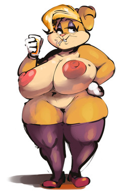 4_fingers anthro areola beverage big_areola big_breasts biped blonde_hair bottomless bottomless_anthro bottomless_female breasts buckteeth cigarette cigarette_in_mouth clothed clothing container cup curvy_figure ears_as_hair eyeshadow female female_anthro fingers footwear genitals gloves gloves_only hair hair_bun_ears half-closed_eyes hand_on_hip hand_on_own_hip handwear handwear_only holding_beverage holding_container holding_cup holding_glass holding_object huge_breasts legwear legwear_only makeup markings mature_anthro mature_female mole_(marking) mole_on_breast mostly_nude mostly_nude_anthro mostly_nude_female mouth_hold narrowed_eyes navel nipples no_underwear object_in_mouth overweight overweight_anthro overweight_female pink_areola pink_nipples pink_nose purple_clothing purple_eyeshadow purple_legwear purple_thigh_highs red_clothing red_footwear red_shoes shoes short_hair simple_background smoke smoking smoking_cigarette solo standing stockings teeth thick_thighs thigh_highs topless topless_anthro topless_female voluptuous vulva white_background white_clothing white_gloves white_handwear wide_hips smutbooru the_looney_tunes_show warner_brothers patricia_bunny lagomorph leporid mammal rabbit 2019 clip_studio_paint_(artwork) colored digital_media_(artwork) digital_painting_(artwork) hi_res painting_(artwork)