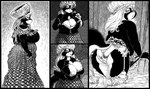 areola big_breasts black_body black_fur bottomwear breasts butt cleavage clothed clothing corset detailed_background dress female fluffy fluffy_tail footwear fur garter_belt garter_straps hair hat headgear headwear kneeling legwear lidded_eyes lingerie looking_at_viewer nipple_outline nipples open_mouth presenting presenting_hindquarters skirt socks solo stockings tail topless topwear under_boob underwear white_body white_fur lachland-nightingale mammal mephitid skunk hatching_(art) hi_res pen_(artwork) shaded traditional_media_(artwork)