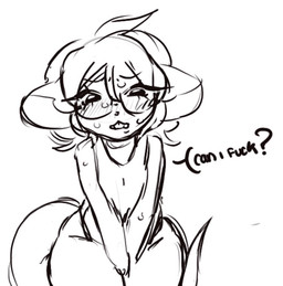 ambiguous_gender anthro begging begging_for_sex buckteeth clothing covering covering_crotch eyewear female glasses hair mouse_ears mouse_tail pleading_eyes short_hair solo swimwear teeth thick_thighs wearing_glasses wide_hips bugzthepug pibble_(bugzthepug) humanoid mammal murid murine rodent sketch