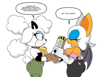 anthro big_breasts big_butt breasts butt duo female side_boob text omegasunburst third-party_edit idw_publishing sega sonic_the_hedgehog_(comics) sonic_the_hedgehog_(idw) sonic_the_hedgehog_(series) lanolin_the_sheep_(sonic) rouge_the_bat bat bovid caprine mammal sheep 11:8 2023 english_text hi_res monochrome