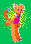 5_fingers anthro bottomless bottomless_anthro clothed clothing dipstick_tail fingers floppy_ears fur markings open_mouth open_smile orange_arms orange_body orange_ears orange_fingers orange_fur orange_hands orange_tail smile solo tail tail_markings topwear color_fox mammal absurd_res hi_res signature