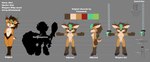 anthro female fur hair hooves simple_background solo text pocketmob unhappy_raccoon ahro_(pocketmob) deer mammal absurd_res hi_res model_sheet