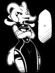 1-bit aliasing anthro asriel_dreemurr_(god_form) biped black_and_white black_background black_sclera boss_monster_(undertale) bovid breasts broken_heart caprine clothed clothing crossed_arms crossgender dialogue digital_media_(artwork) dress eyebrows eyelashes fangs female half-closed_eyes horn long_ears looking_at_viewer mammal monochrome mtf_crossgender narrowed_eyes open_mouth pashoo pupils simple_background slit_pupils smile smirk solo speech_bubble standing teeth thick_thighs undertale undertale_(series) wide_hips