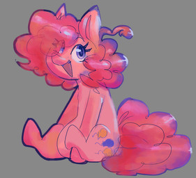 blue_eyes blue_line_art curled_tail curly_mane cutie_mark eye_through_hair eyelashes eyelashes_through_hair female female_feral feral fur grey_background hair light mane medium_mane nude nude_female open_mouth open_smile pink_body pink_fur pink_mane pink_mouth pink_tail quadruped simple_background smile solo tail thin_eyebrows translucent translucent_hair critterzone13 friendship_is_magic hasbro my_little_pony pinkie_pie_(mlp) earth_pony equid equine horse mammal pony 2022 colored colored_line_art digital_drawing_(artwork) digital_media_(artwork) english_description lighting shaded