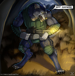 anthro armor bracers clothing gun knee_pads machine_gun male ranged_weapon snarling topwear vest weapon wolfywetfurr_(artist) kalashnikov mythology s.t.a.l.k.e.r s.t.a.l.k.e.r_2 silver_fang canid canine canis cryptid mammal monster mythological_canine mythological_creature werecanid werecanine werecreature werewolf wolf hi_res