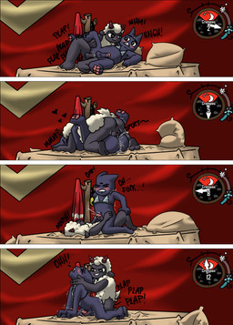 3_eyes all_fours anal anal_orgasm anal_penetration anthro asphyxiation balls bikini bikini_top black_body blush blush_lines blushing_profusely bodily_fluids butt choking clothing cowgirl_position cum cum_drip cum_in_ass cum_inside cumshot doggystyle dripping duo ejaculation erection from_behind_position from_front_position fur genital_fluids genitals hands-free horn leaking_cum lying male male/male male_penetrated male_penetrating male_penetrating_male missionary_position multi_eye multiple_orgasms neck_grab nude on_back on_bottom on_top open_mouth orgasm orgasm_face penetration penile penile_penetration penis sex smile smirking_at_partner sound_effects spurting_sound_effect swimwear tail text time_lapse time_passing two-piece_swimsuit wool_(fur) krekel cult_of_the_lamb massive_monster_(studio) lamb_(cult_of_the_lamb) narinder bovid caprine domestic_cat felid feline felis mammal sheep absurd_res comic digital_media_(artwork) english_text hi_res