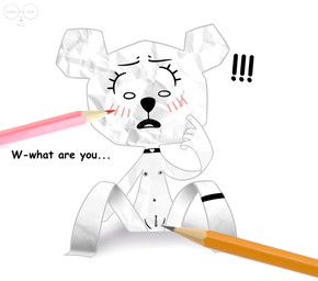 anthro blush blush_lines collar color_pencils dialogue drawing_on_body feet female flat_chested front_view genitals loli looking_at_object nervous nipples nude nude_female on_model open_mouth paper pencil_(object) shocked simple_background sitting solo spread_legs spreading surprised text vulva white_background white_body young young_anthro young_female saffersoft cartoon_network the_amazing_world_of_gumball teri_(tawog) bear mammal paper_creature 2024 english_text hi_res