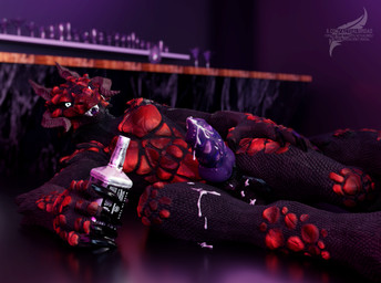 anthro bodily_fluids claws cum drunk fangs genital_fluids genitals horn knot knotted_penis lying male on_side penis solo substance_intoxication tail teeth text actualbirdad mythology dragon mythological_creature mythological_scalie scalie 3d_(artwork) absurd_res digital_media_(artwork) hi_res url