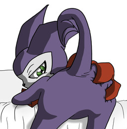 ambiguous_gender anthro big_butt butt butt_focus butt_grab clothing featureless_crotch gloves hand_on_butt handwear looking_at_viewer mooning nude null presenting presenting_hindquarters simple_background solo macro710 thatweirdguy bandai_namco digimon digimon_(species) impmon digital_media_(artwork) hi_res unavailable_at_source